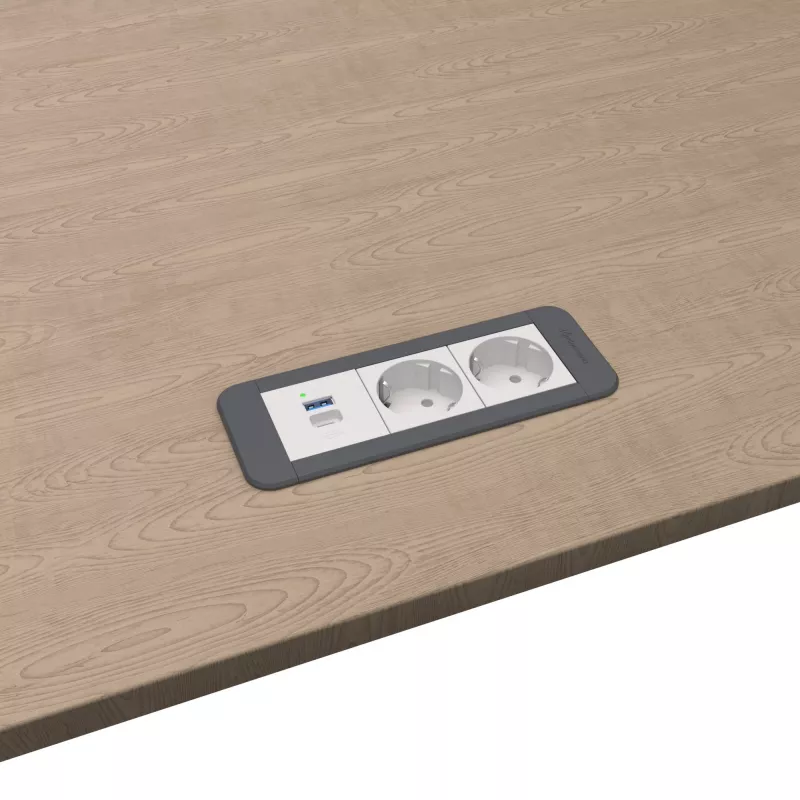 Kindermann CP Office Frame 3πλό 2x Schuko 1x USB-C PD Μονάδα Σύνδεσης Γραφείου