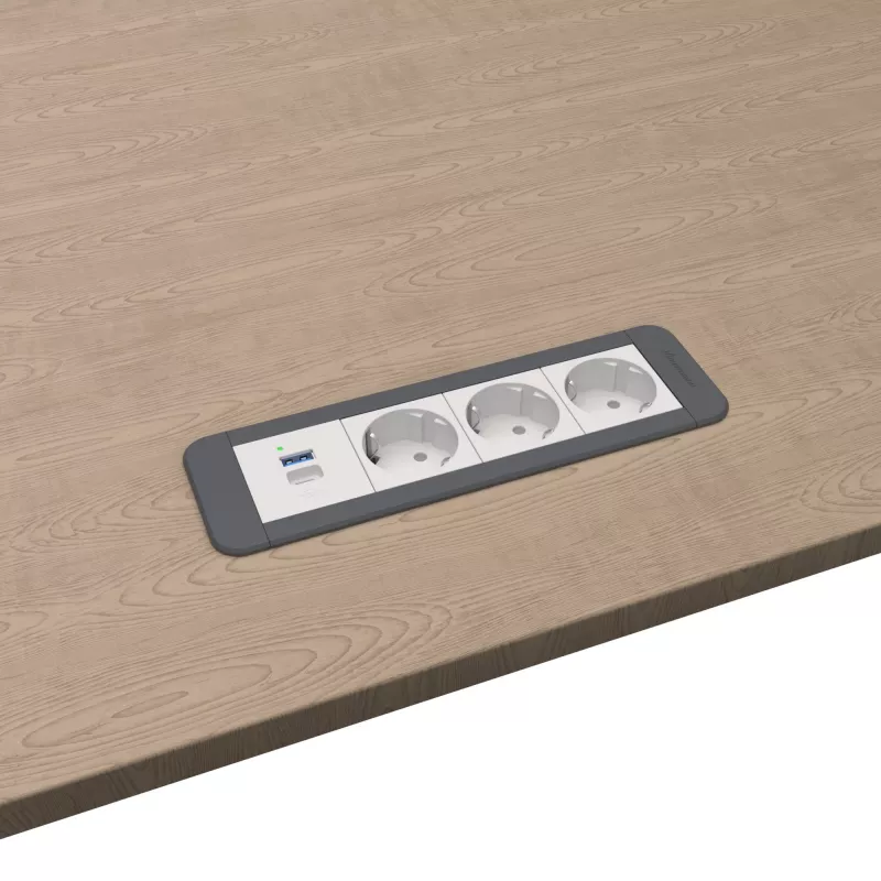 Kindermann CP Office Frame 4πλό 3x Schuko 1x USB-C PD Μονάδα Συνδεσιμότητας Γραφείου