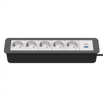 Kindermann CP Office Frame 6πλό 5x Πρίζα Ρεύματος 1x Φορτιστής USB-A Μαύρο (7551000325)