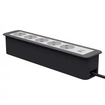 Kindermann CP Office Frame 6πλό 5x Πρίζα Ρεύματος 1x Φορτιστής USB-A Μαύρο (7551000325)