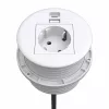 Kindermann CablePort Τραπέζι Λευκό (STS-R90-2 weiß) - Πάνελ Σύνδεσης Τραπεζιού με 2x Υποδοχές Schuko
