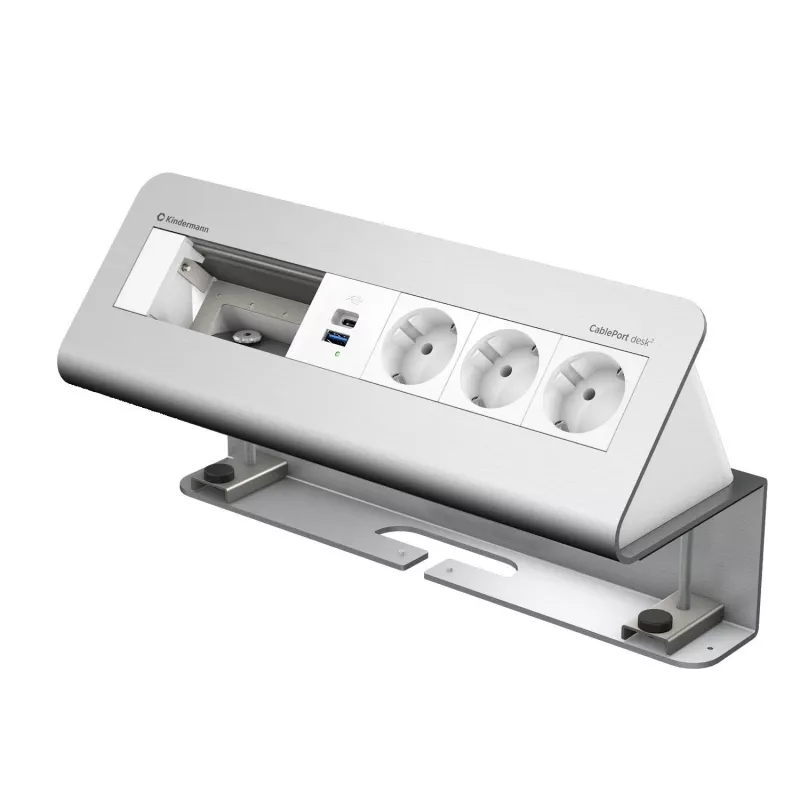 Kindermann CablePort desk 6 θέσεων 3x ρεύμα USB μονάδα στερέωσης τραπεζιού (7430001163)