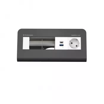 Kindermann CP desk² 80 4πλό Πάνελ Σύνδεσης Τραπεζιού με 1x Ρεύμα και 1x USB-A, Ασημί/Μαύρο