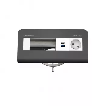 Kindermann CP desk² 80 4πλό Πάνελ Σύνδεσης Τραπεζιού με 1x Ρεύμα και 1x USB-A, Ασημί/Μαύρο