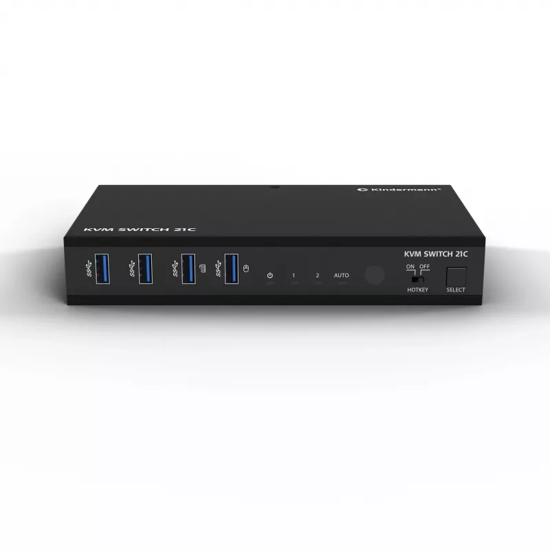 Kindermann KVM Switch 21C - 2-Port DVI-I KVM Switch με Audio και USB-Hub