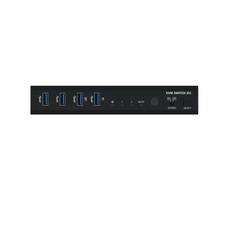 Kindermann KVM Switch 21C - 2-Port DVI-I KVM Switch με Audio και USB-Hub