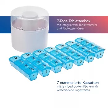 First Aid Only Θήκη Χαπιών με Κόφτη Χαπιών Μπλε Λευκό