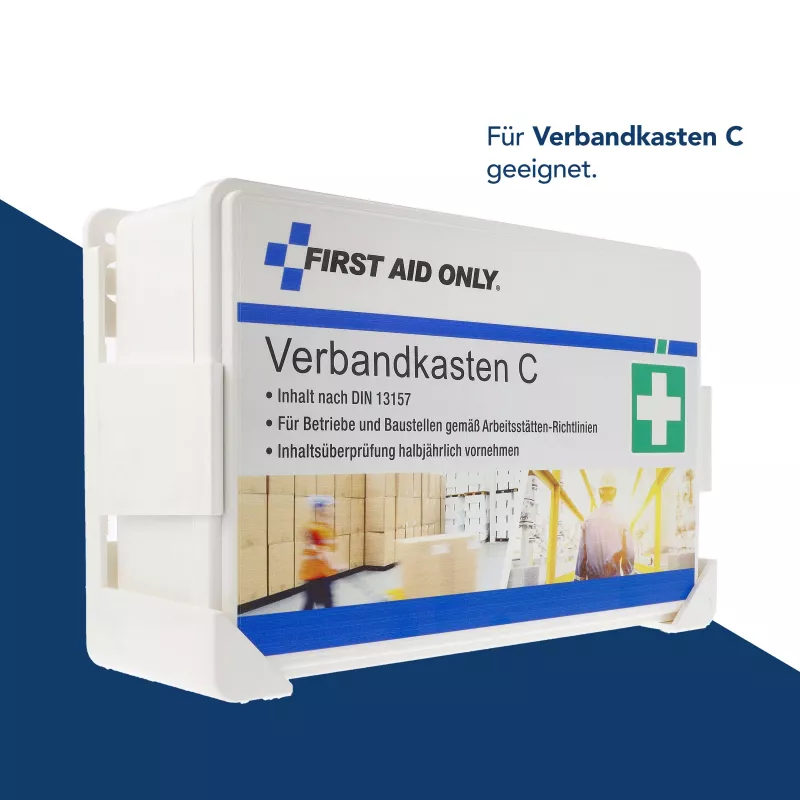 First Aid Only Επίτοιχη Βάση για Κουτί Πρώτων Βοηθειών C, Προτρυπημένες Οπές, Λευκό/Γκρι