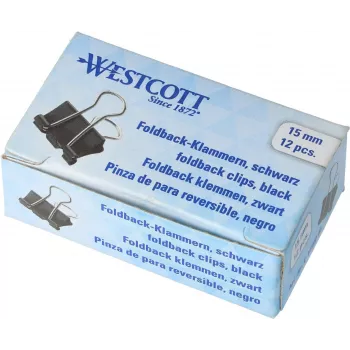 WESTCOTT 12 Κλιπ Foldback, 19 mm, Μαύρο/Ασημί, 12 τεμ.