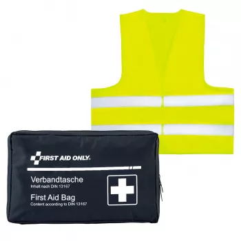 First Aid Only Φαρμακείο Μοτοσικλέτας DIN 13167 Μπλε με Γιλέκο Ασφαλείας