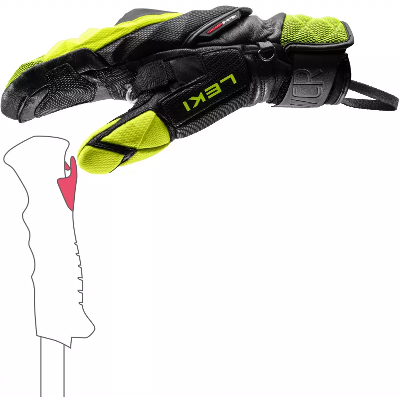LEKI WCR Venom SL 3D γάντια Black-Ice Lemon 8.5