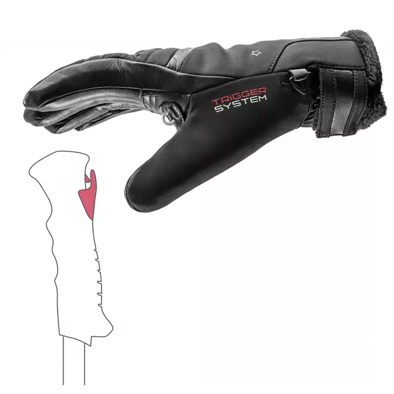 LEKI Snowfox 3D γυναικεία γάντια σκι μαύρο 7.5