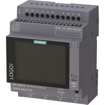 Siemens LOGO! 24 RCE μονάδα λογικής με οθόνη, 24V AC/DC, 8 ψηφιακές είσοδοι, 4 έξοδοι ρελέ, Ethernet