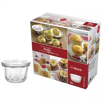 WECK Γυάλινο βάζο στρογγυλό Muffin 165ml Σετ 6 τεμ.