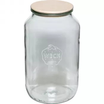 WECK Γυάλινο βάζο στρογγυλό 3L με ξύλινο καπάκι