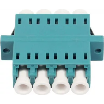 SYNERGY21 Οπτικός Συζεύκτης Fiber LC Υποδοχή Θηλυκή σε LC Υποδοχή Θηλυκή Multimode OM3 50/125µm Quad Aqua PVC