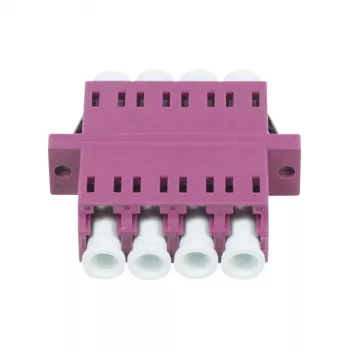 Synergy 21 Οπτικός Συζεύκτης Fiber LC-LC 50/125µm Multimode OM4 Erika Violet Quad PVC Flanged