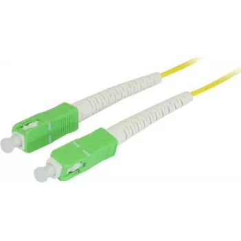 SYNERGY21 Καλώδιο Patch Οπτικών Ινών 15m SC/APC-SC/APC 9/125µm OS2 G.657.A2 Simplex 2mm Ανθεκτικό σε Κάμψη Κίτρινο