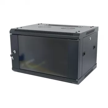 ALLNET SMA-Series Επιτοίχιο κουτί 19 ιντσών 6U μονοκόμματο 450mm βάθος μαύρο Flat Pack