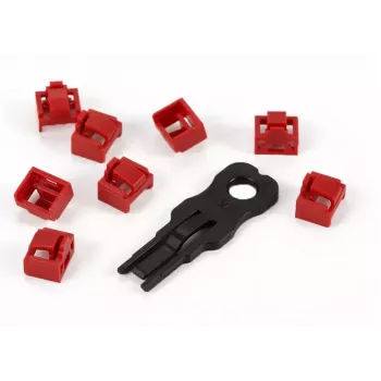 ALLNET TP/RJ45 Blocker Κόκκινο συσκευασία 10 τεμ. με κλειδί ασφαλείας, καπάκι προστασίας σκόνης, κλείδωμα ασφαλείας δικτύου (ALL-TP-RJ45-Blocker-10PCS)
