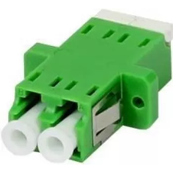 SYNERGY 21 Υποδοχή LC/APC οπτικών ινών, duplex, singlemode 9/125µm, πράσινο, κεραμικός δακτύλιος, με φλάντζα, με μονόπλευρη προστασία λέιζερ