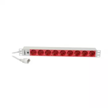 Synergy 21 ALLNET Πολύπριζο 19 ιντσών 1U 9x πρίζες Schuko CEE7 με βύσμα IEC C14 10A 2m Μαύρο