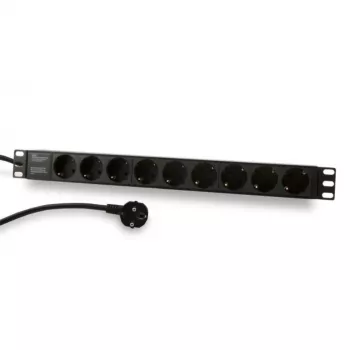 Synergy 21 ALLNET Πολύπριζο rack 19 ιντσών 9x πρίζες CEE7/3 με βύσμα CEE7/7, καλώδιο 2m, Μαύρο (S215390V4)