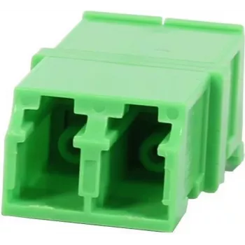 Synergy 21 S215678 LC/APC οπτικός προσαρμογέας ζεύκτης Fiber Optic Duplex Singlemode 9/125µm κεραμικό PVC Flangeless πράσινο με Laser Protection Shutter