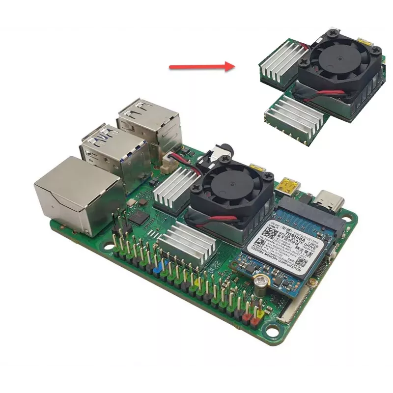 ALLNET Rock Pi 4C+ Heatsink Set (Rock4C+Heat-Set) - παθητικό σετ ψύξης για Radxa Rock Pi 4C Plus