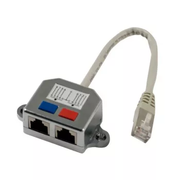 Synergy 21 S215236 καλώδιο TP αρσενικό σε 2x TP υποδοχή θηλυκή, 0,15 m, γκρι μεταλλικό