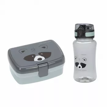 Lassig About Friends Raccoon Ντοσιέ φαγητού & Φιάλη Tritan Σετ 460 ml