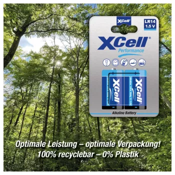 XCell Performance Αλκαλική μπαταρία LR14 Baby C Συσκευασία 2 τεμ. - 1,5 V - μη επαναφορτιζόμενη