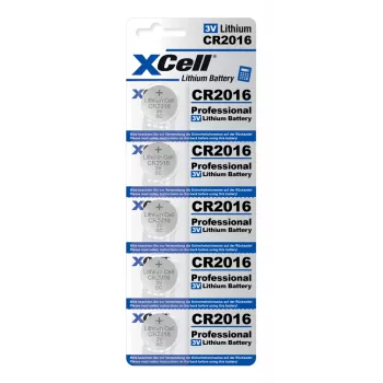 XCell CR2016 Μπαταρία λιθίου κουμπωτή 3V 80mAh - Συσκευασία 5 τεμ.