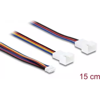 Delock Καλώδιο ανεμιστήρα Y 1 x JST PH 4 Pin PWM Υποδοχή σε Βύσμα + 4 Pin (3 Pins συνδεδεμένα) Βύσμα 15 cm