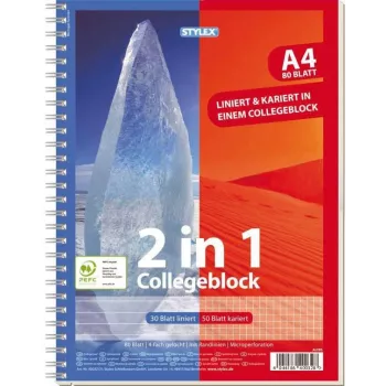 STYLEX 2-in-1 College Block DIN A4 Με Γραμμές και Καρό