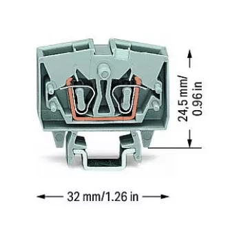 WAGO 264-701 κλέμα διέλευσης, 6 mm², 800 V, γκρι, CAGE CLAMP®