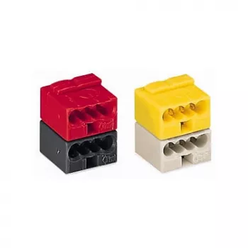 WAGO 243-212 σειρά 243 κλέμα υποδοχής 4 αγωγών PUSH WIRE, 0,8 mm, ανοιχτό γκρι/κίτρινο