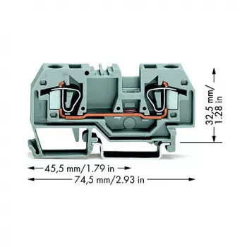 WAGO 282-901 κλέμα διέλευσης 2 αγωγών, 6 mm, γκρι