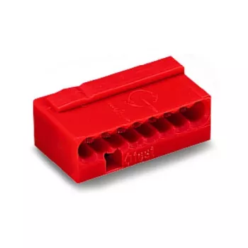WAGO 243-808 κλέμα σύνδεσης PUSH WIRE® για κουτιά διακλάδωσης, 8 αγωγών, κόκκινο, 0,5-2,5 mm²