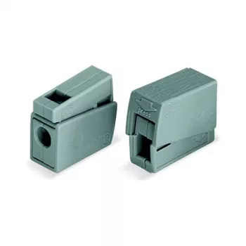 WAGO 224-101 κλέμα 1 αγωγού 2-πλή Push-in CAGE CLAMP, 400 V, 24 A, 0,5-2,5 mm², διαφανές/γκρι