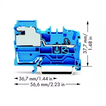 WAGO 2002-7114 κλέμα απομόνωσης N 1 αγωγού, 2,5 mm, Push-in CAGE CLAMP, μπλε