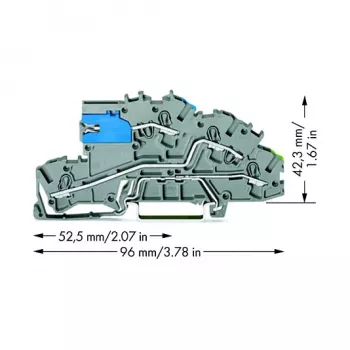 WAGO 2003-7641 TOPJOB® S κλέμα διέλευσης 3 αγωγών, 2,5 mm², 400 V, γκρι