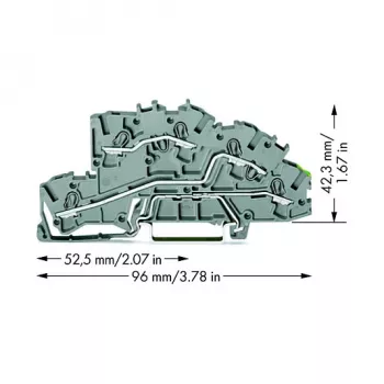 WAGO 2003-7645 TOPJOB S κλέμα διέλευσης 4 αγωγών, γκρι, 32A, 1000V, Push-in CAGE CLAMP, ράγα DIN