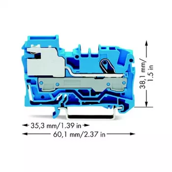 WAGO 2006-7114 Κλέμα αποσύνδεσης N 1 αγωγού, 6 mm², Push-in CAGE CLAMP, μπλε