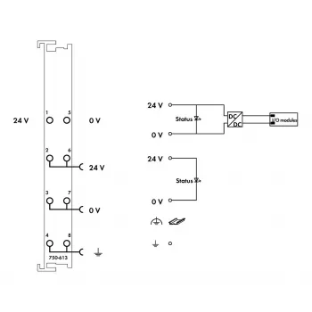 WAGO 750-613 Κλέμα 4 αγωγών, γκρι, CAGE CLAMP, 0,08-2,5 mm², ράγα DIN-35