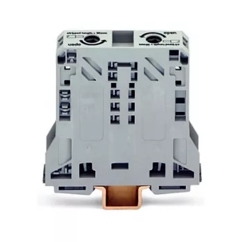 WAGO 285-150 Κλέμα ισχύος CAGE CLAMP, 1 δυναμικό, 2 συνδέσεις, 10-50 mm², γκρι, ράγα DIN 35