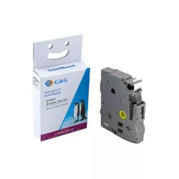 G&G Συμβατή μελανοταινία ετικετών 12mm x 8m Μαύρο σε Λευκό πλαστικοποιημένη για Brother TZe-231