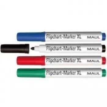 MAUL Flipchart Σετ μαρκαδόρων Στρογγυλή μύτη 2.0-2.5mm Συσκευασία 4 τεμ. Αναμεμιγμένα χρώματα