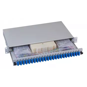 EFB Elektronik Fiber Optic Patch Panel - Τοποθέτηση σε Rack - SC SM X 48 - Γκρι, RAL 7035 - 1U - 19 ίντσες