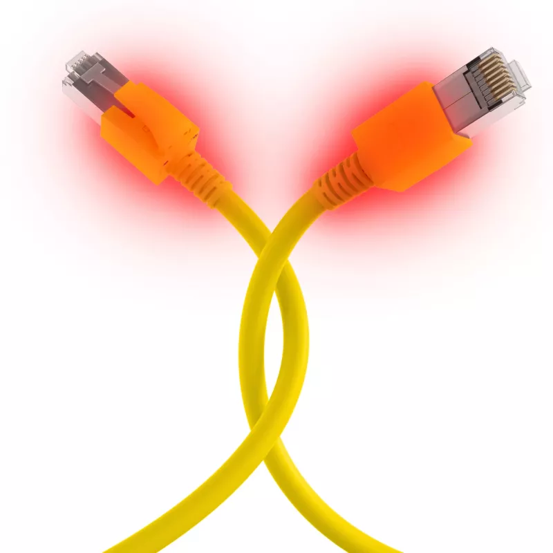 EFB Elektronik DCK1001GE.0,5 LED Patchkabel RJ45 Cat.6A S/FTP FRNC, κίτρινο